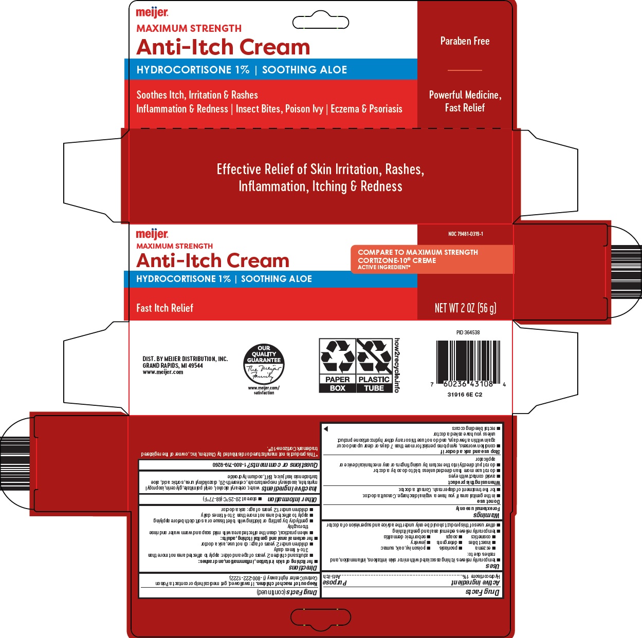 Pill image for Meijer Distribution, Inc. Anti-itch Cream Drug Facts