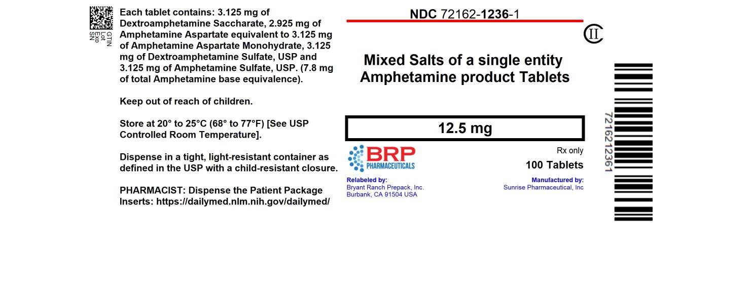 Pill image for Dextroamphetamine Saccharate, Amphetamine Aspartate, Dextroamphetamine Sulfate And Amphetamine Sulfate Tablets (mixed Salts Of A Single Amphetamine Product) Cii