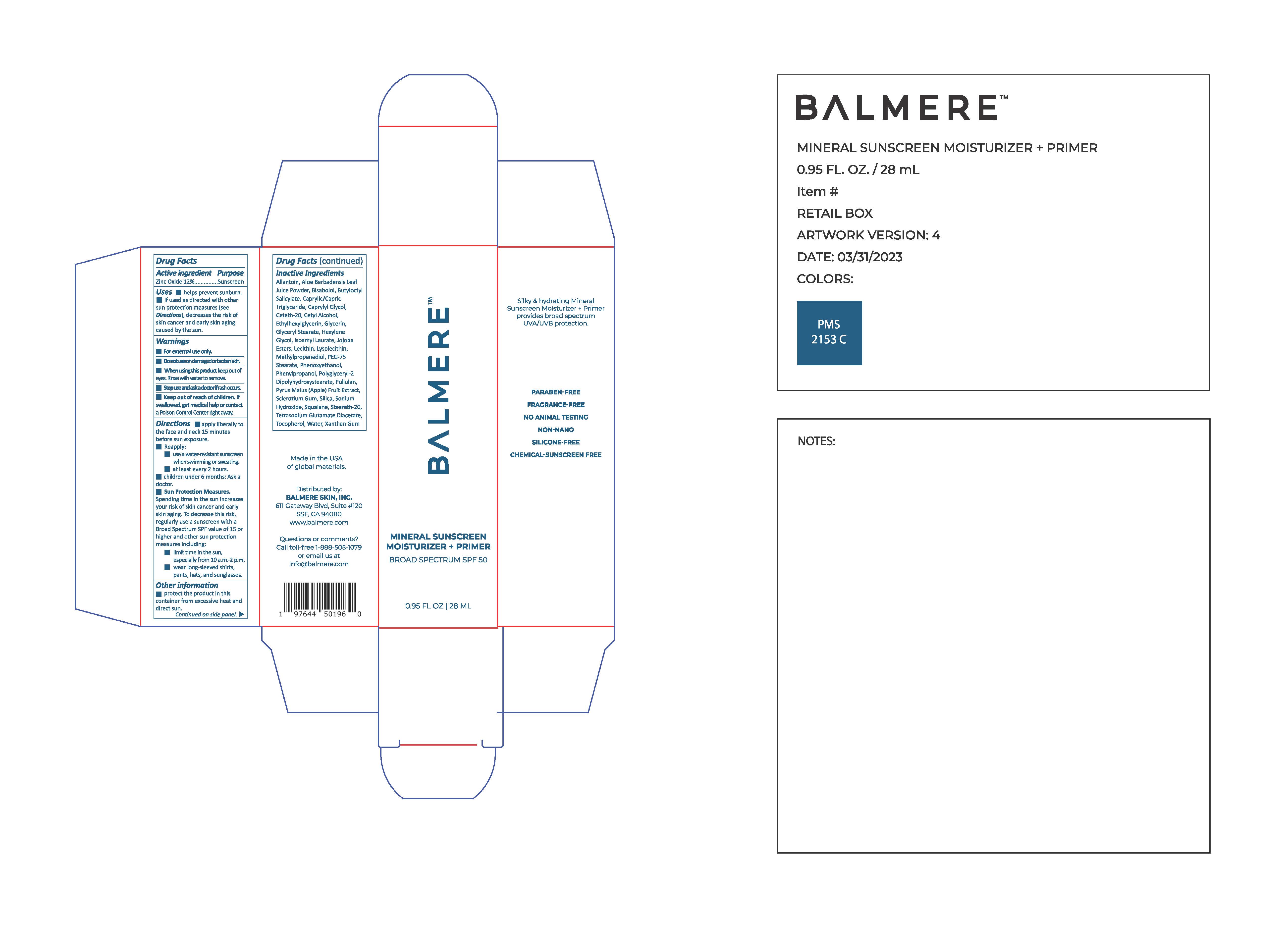 Pill image for Balmere Mineral Sunscreen Moisturizer + Primer