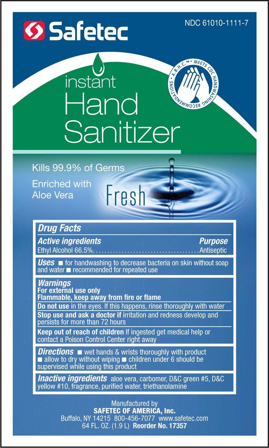 Pill image for 61010-111, Instant Hand Sanitizer