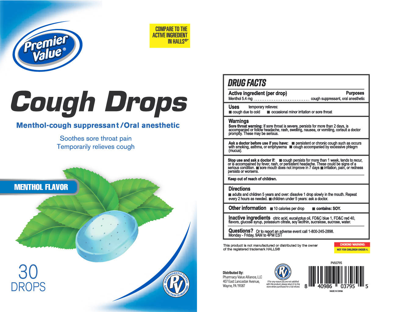 Pill image for Pv-mgc-ynby Cough Drops Menthol 30