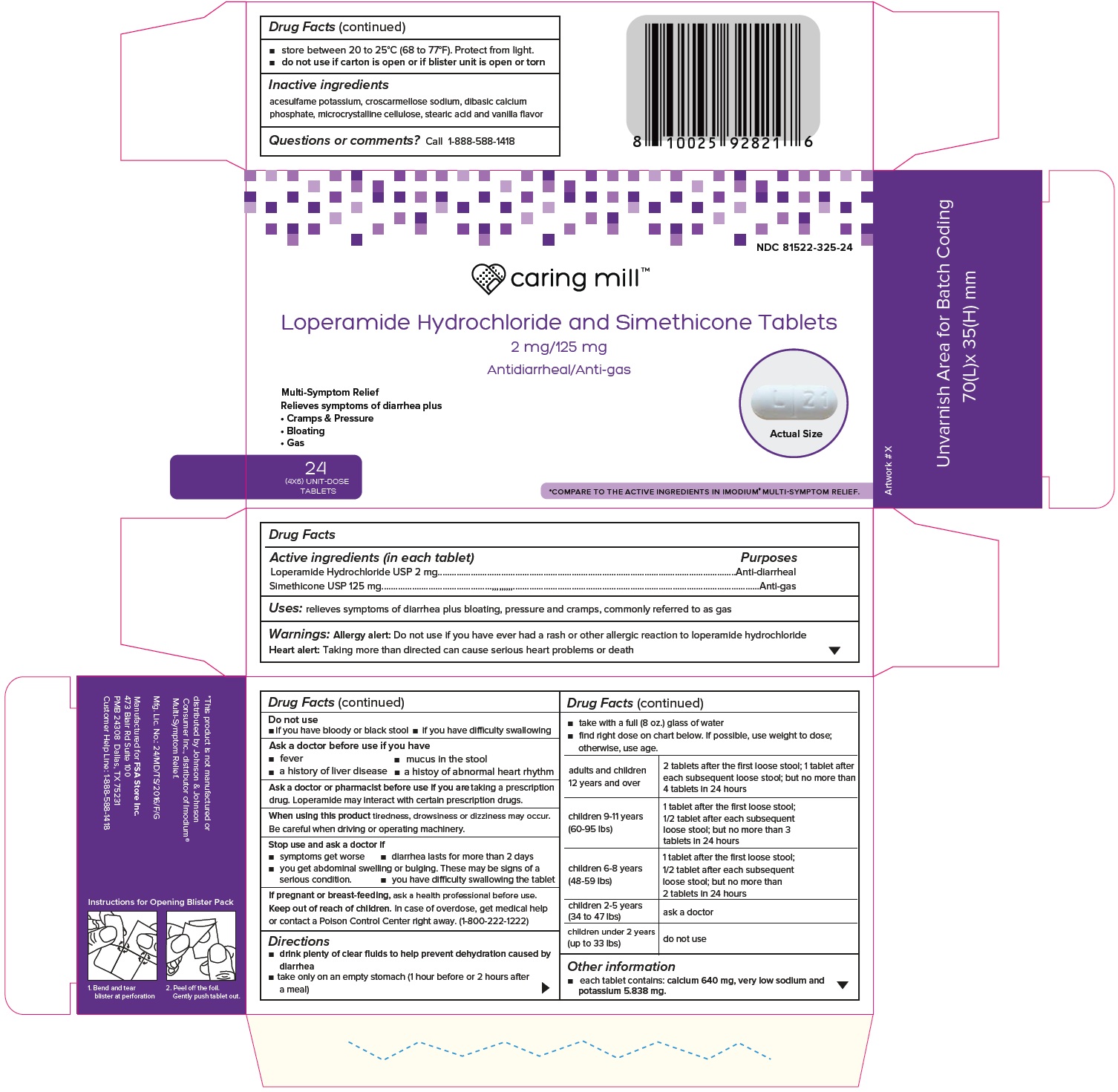 Pill image for Loperamide Hydrochloride And Simethicone Tablets, 2 Mg/125 Mg (otc)