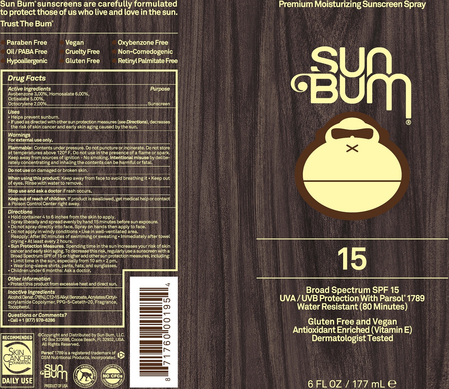 Pill image for Sun Bum Spf 15 Premium Moisturizing Sunscreen (spray)