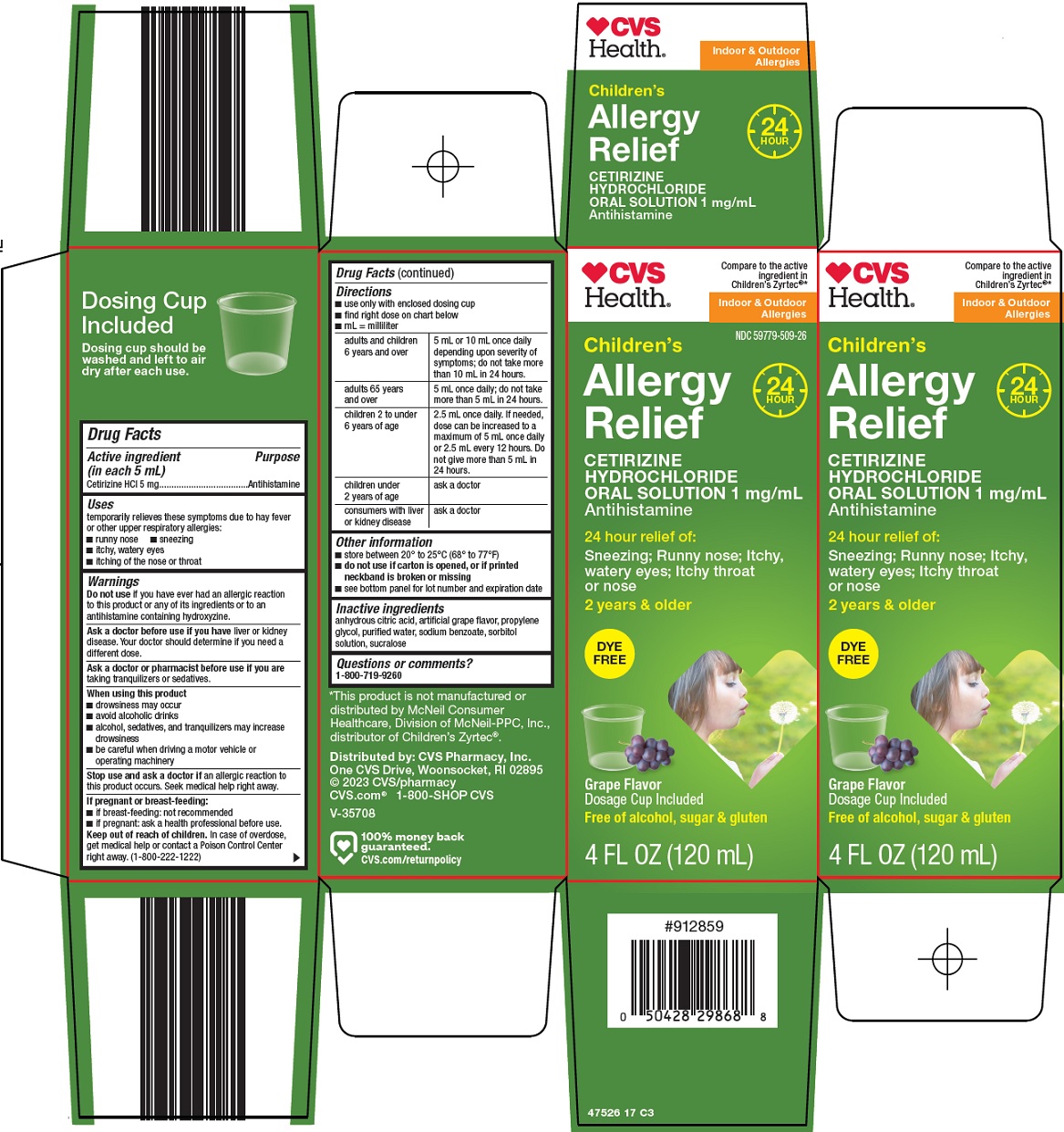 Pill image for Cvs Pharmacy, Inc. Children’s Allergy Relief Drug Facts