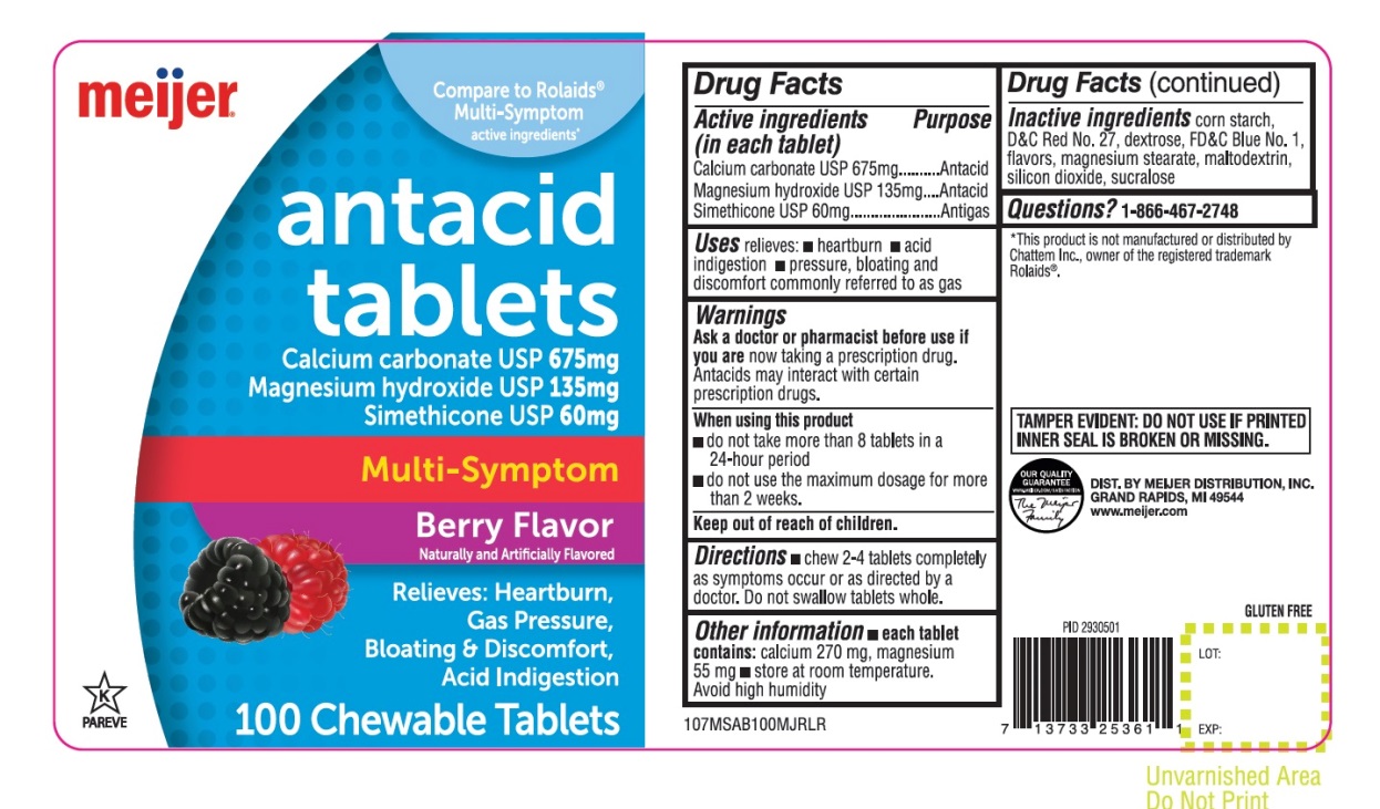 Pill image for Meijer Multi Symptom 100 Chewable Tablets Berry Flavor