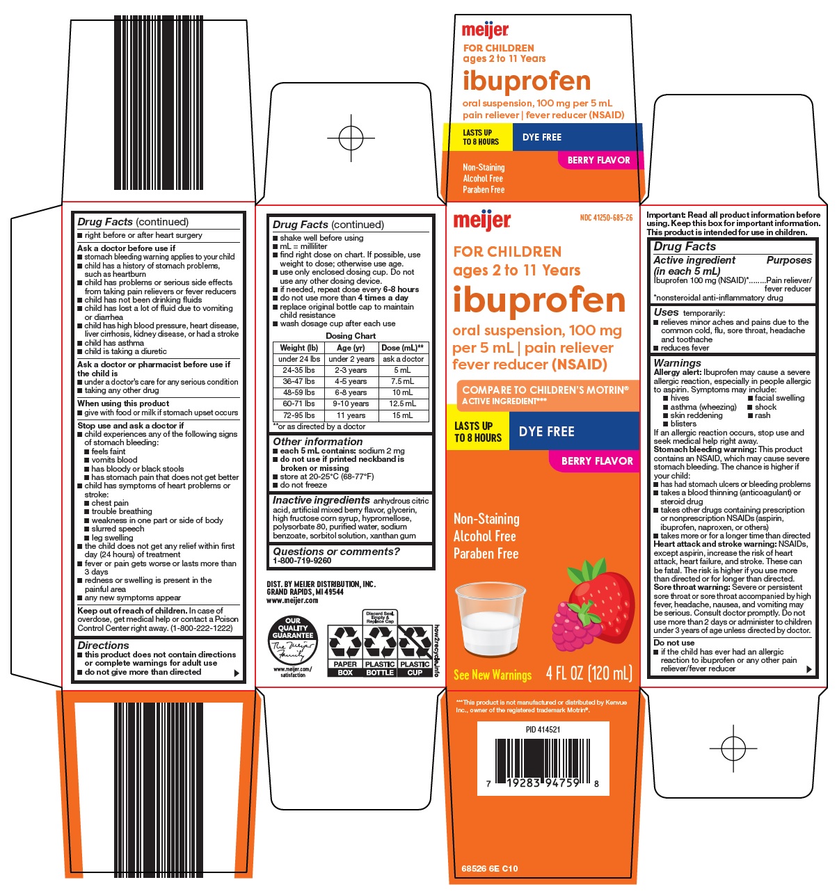 Pill image for Meijer Distribution, Inc. Children's Ibuprofen Oral Suspension Drug Facts