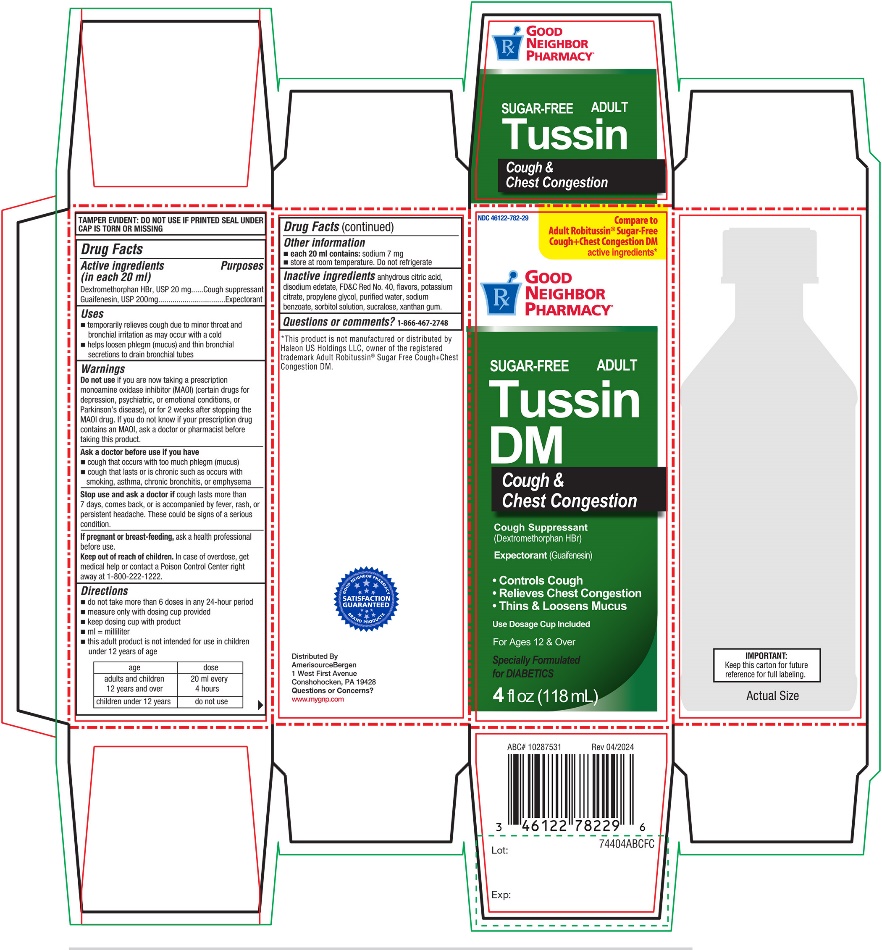 Pill image for Good Neighbor Sugar-free Adult Tussin Dm Drug Facts