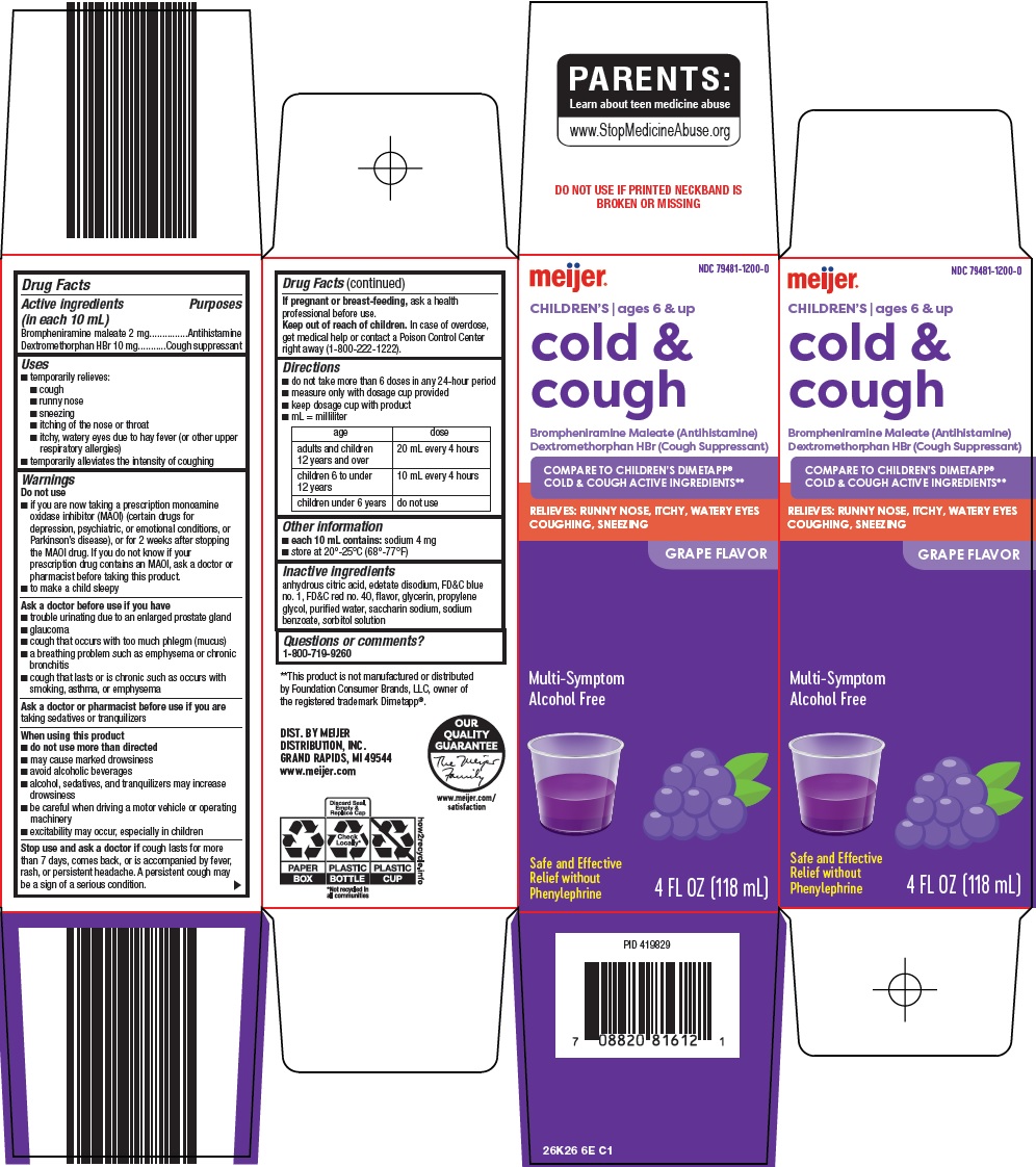Pill image for Meijer Distribution, Inc. Children’s Cold & Cough Drug Facts