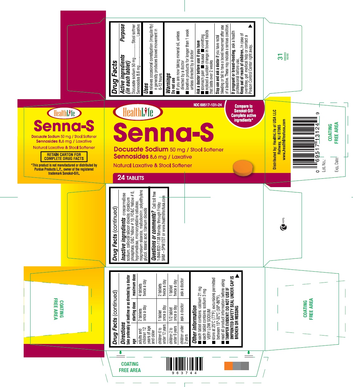 Pill image for Senna-s - Senna And Docusate Sodium Tablets, 8.6 Mg & 50 Mg