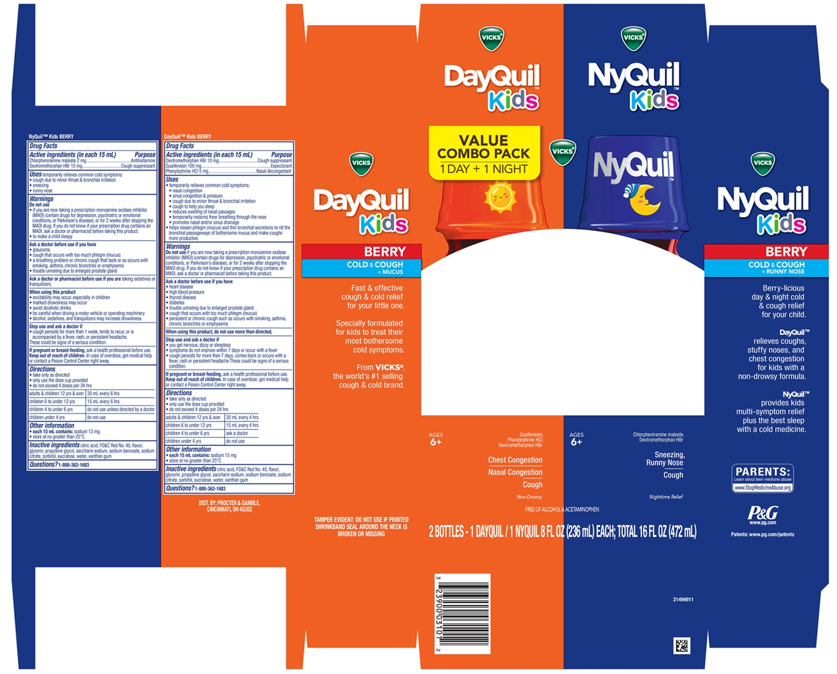 Pill image for Vicks® Dayquil™ | Nyquil™ Kids Berry Cold & Cough +