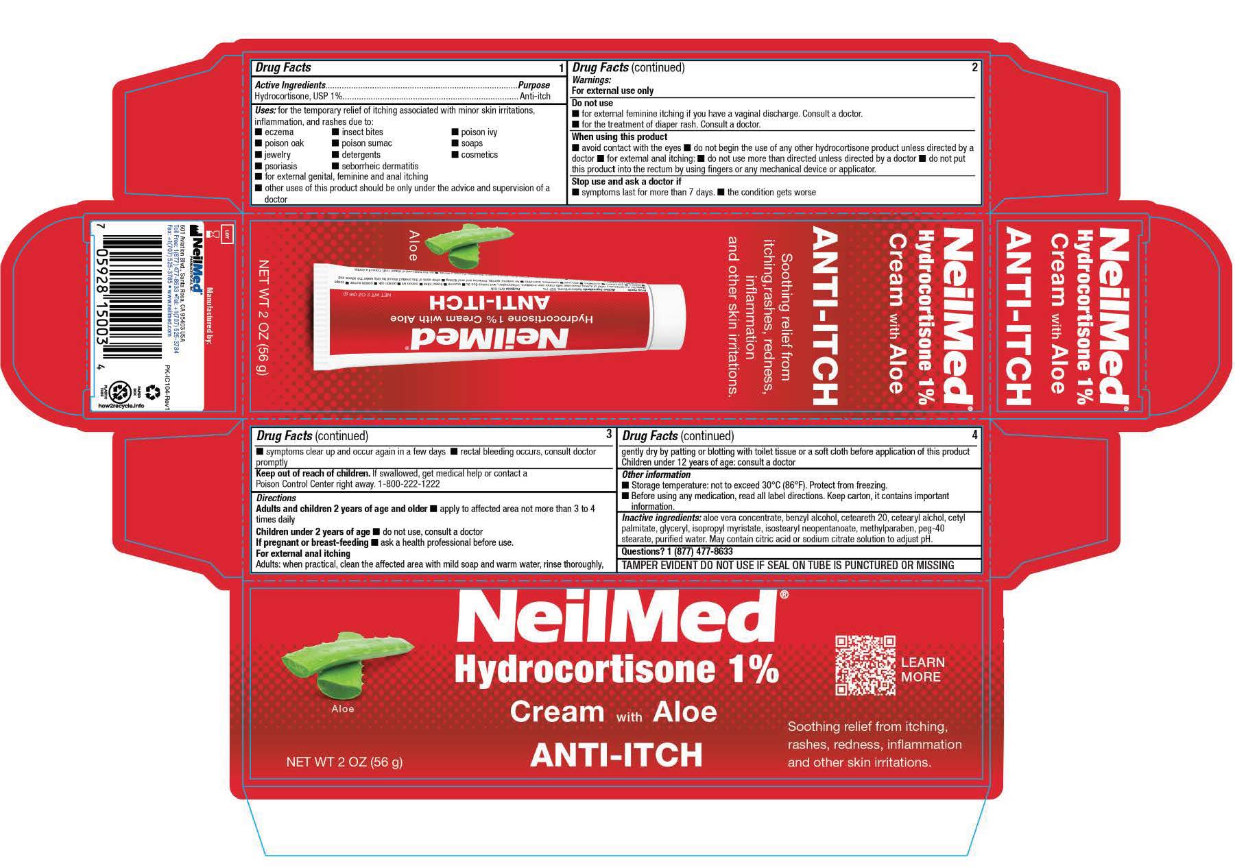 Pill image for Neilmed Hydrocortisone 1% Cream With Aloe Anti-itch