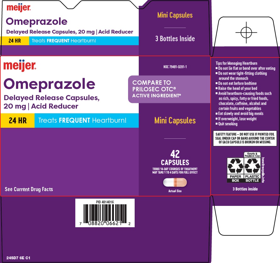 Pill image for Meijer Distribution, Inc. Omeprazole Drug Facts