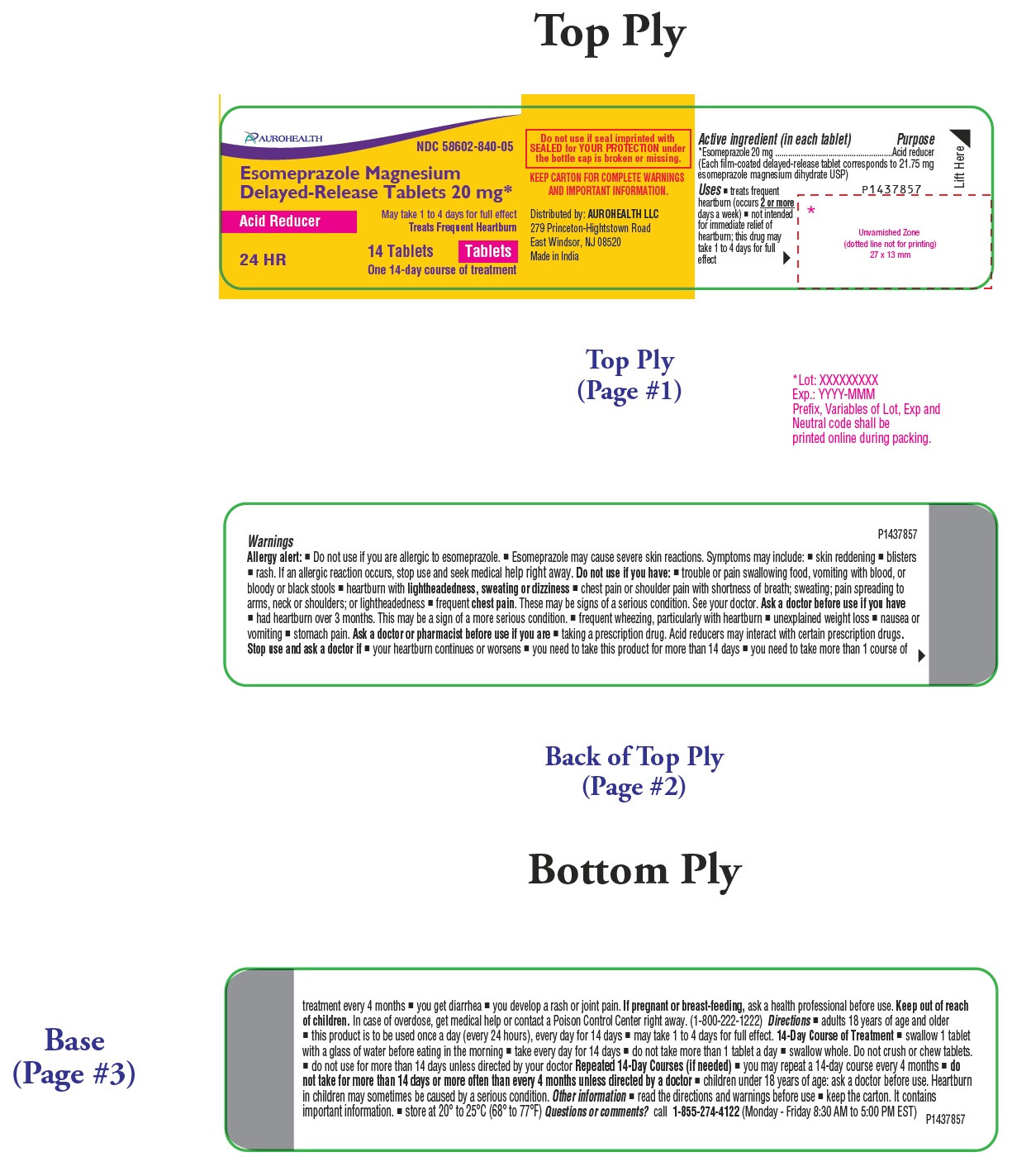 Pill image for Esomeprazole Magnesium Delayed-release Tablets 20 Mg*