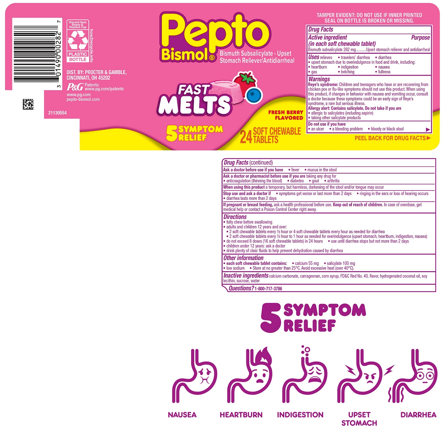 Pill image for Pepto Bismol Fast Melts Fresh Berry Flavored