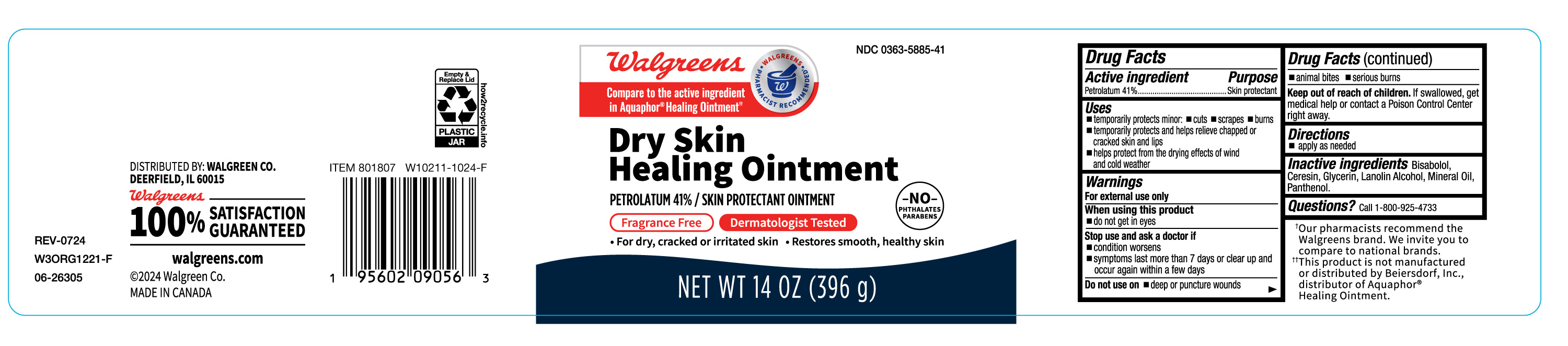Pill image for Dry Skin, Healing Ointment, Ndc-0363-5885-41