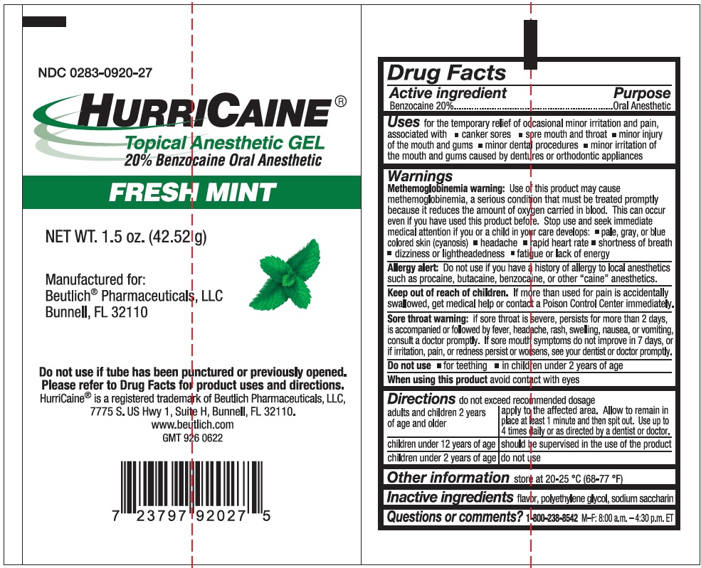 Pill image for Hurricaine Gel Mint 1.5oz Tube