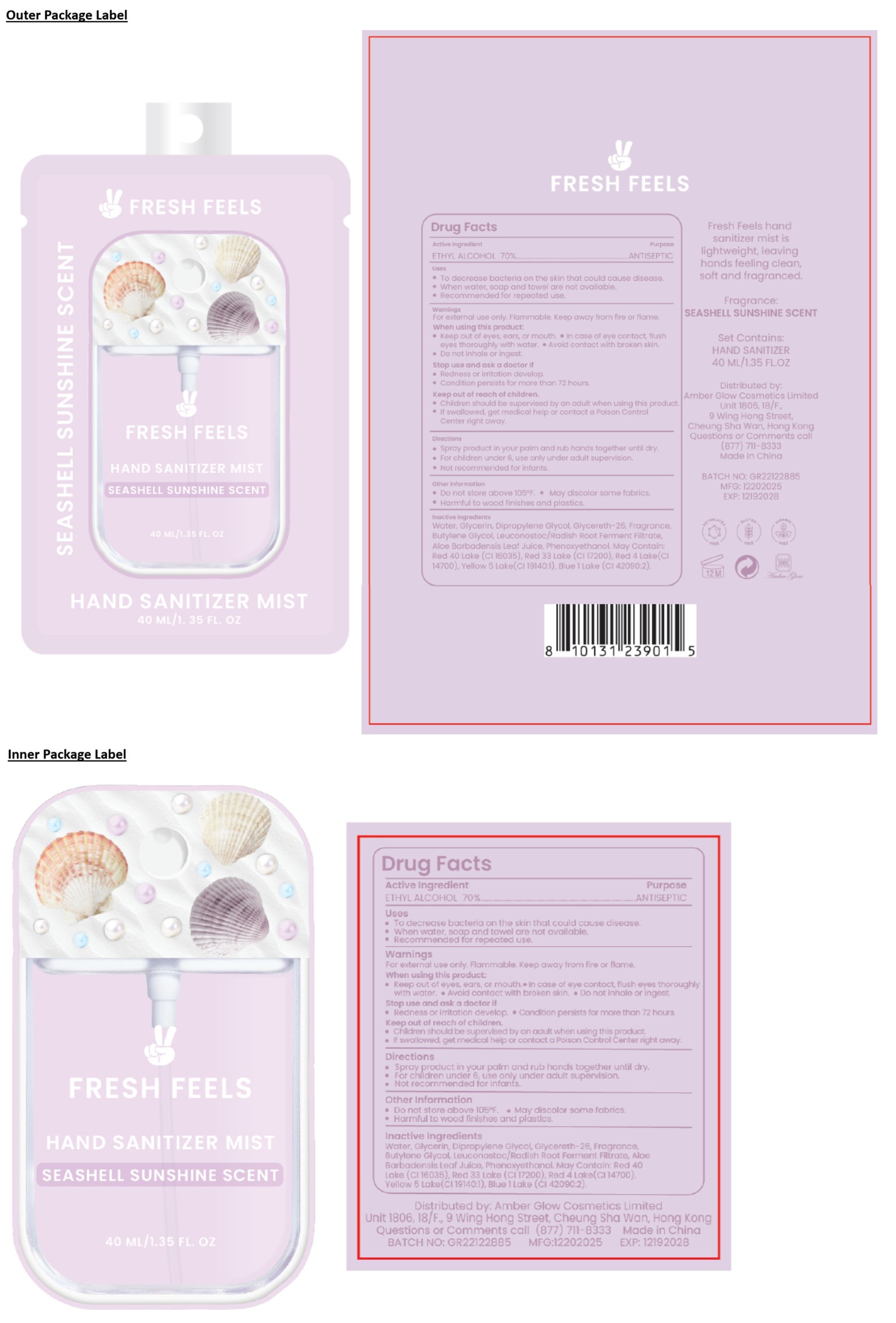 Pill image for Fresh Feels Hand Sanitizer Mist Seashell Sunshine Scent