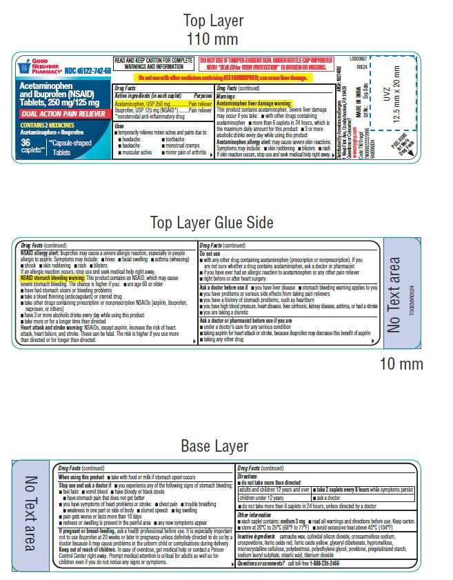 Pill image for Good Neighbor Pharmacy Acetaminophen And Ibuprofen Tablets