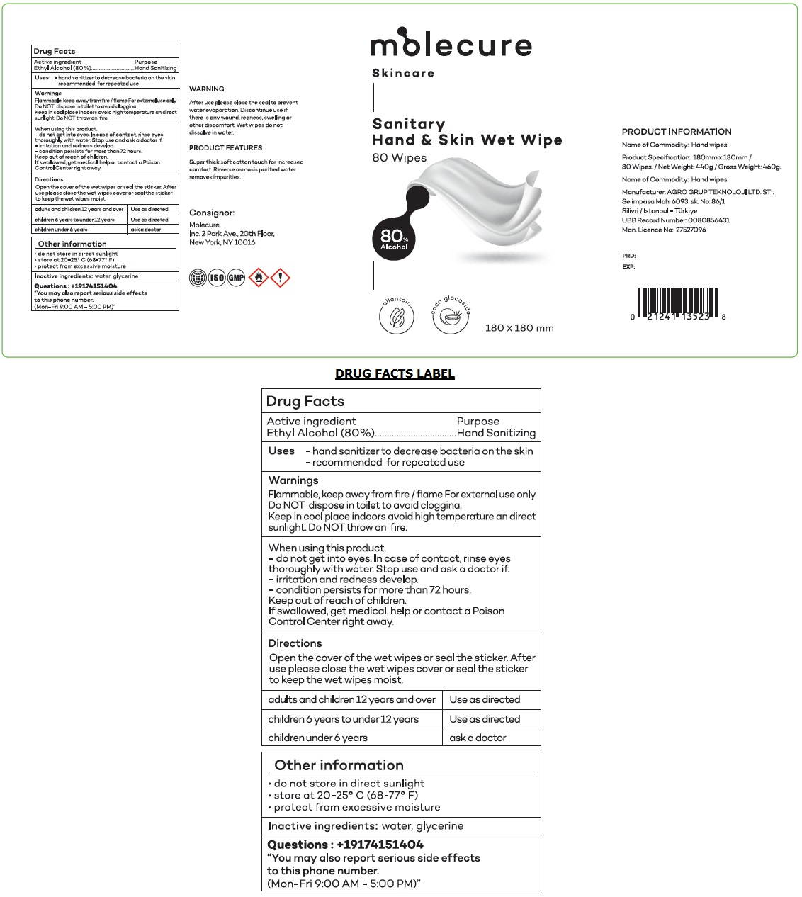 Pill image for Molecure Skincare Sanitary Hand & Skin Wet Wipe