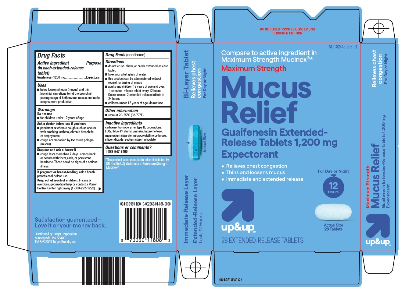 Pill image for Target Corporation Mucus Relief Drug Facts