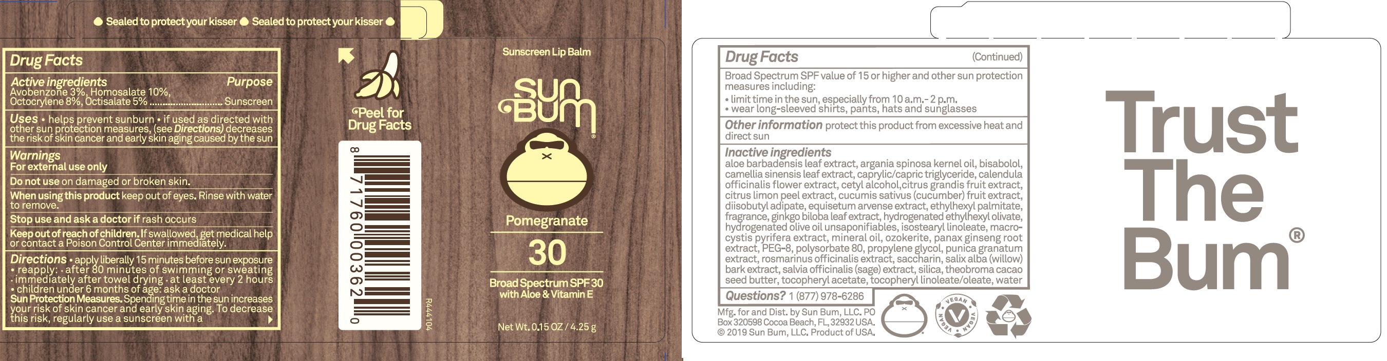 Pill image for Sun Bum Sunscreen Lip Balm Broad Spectrum Spf 30 Pomegranate