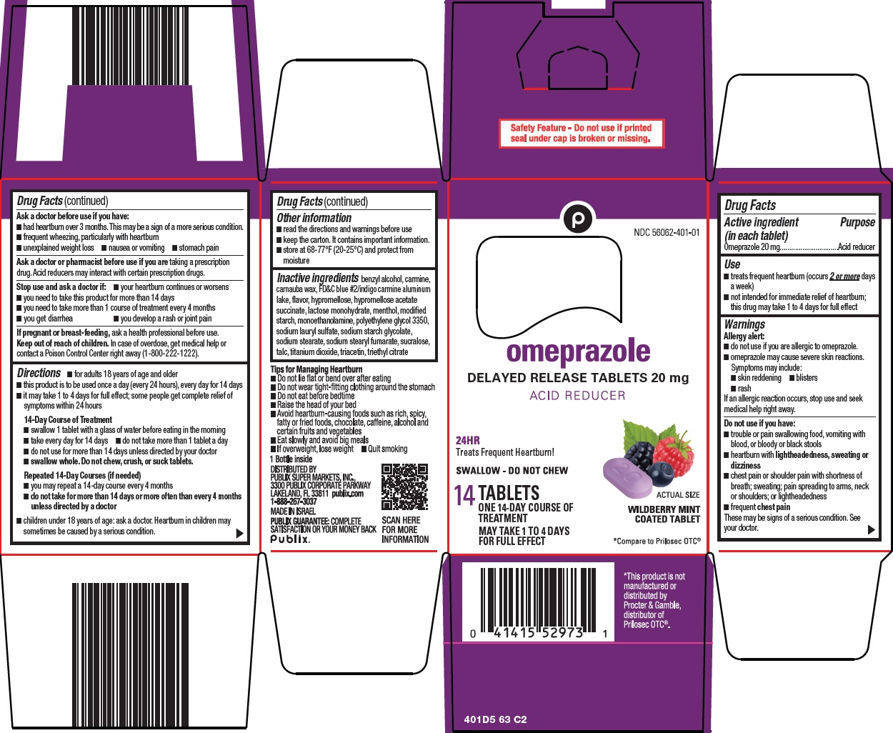 Pill image for Publix Super Markets, Inc. Omeprazole Drug Facts