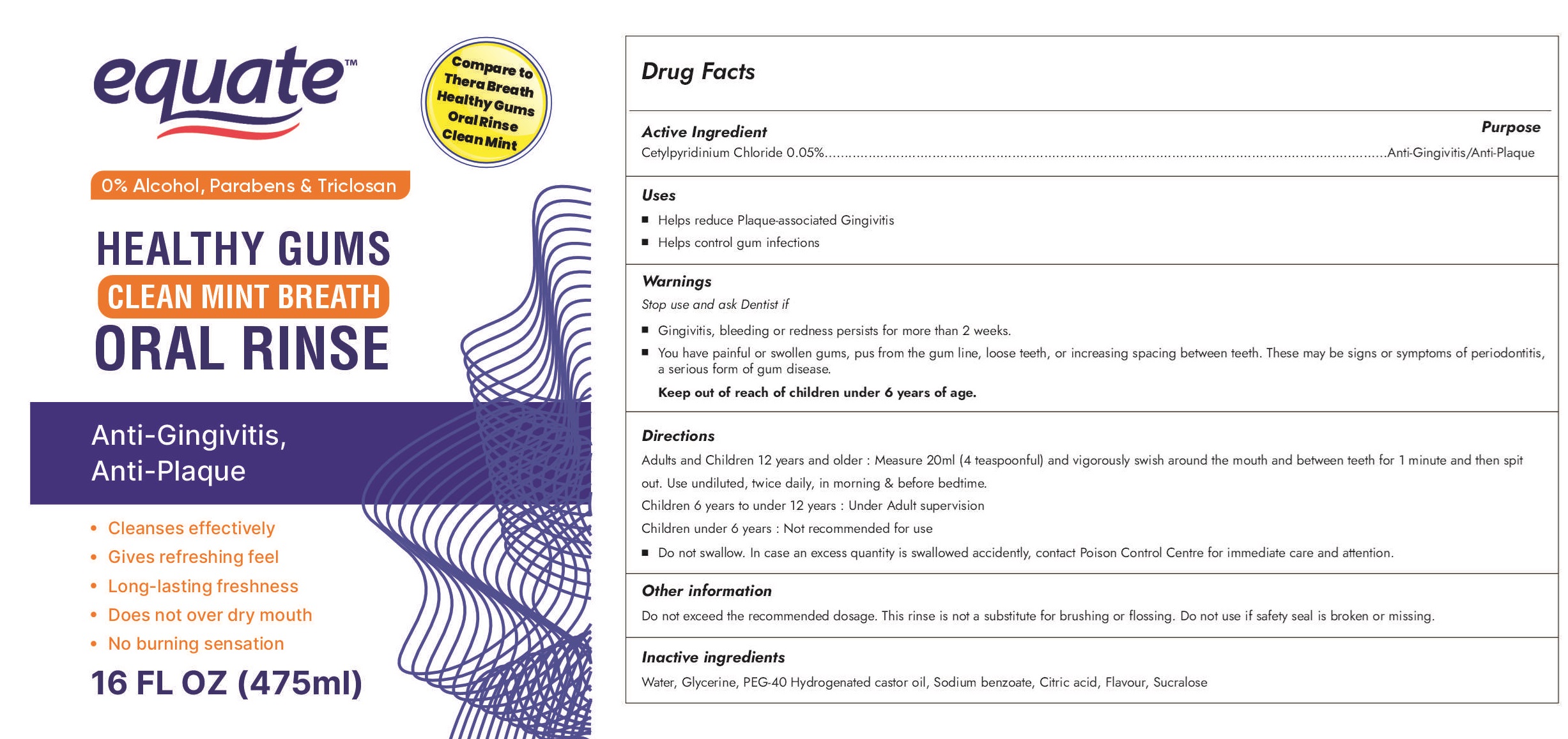Pill image for Equate Healthy Gums Clean Mint Breath Oral Rinse