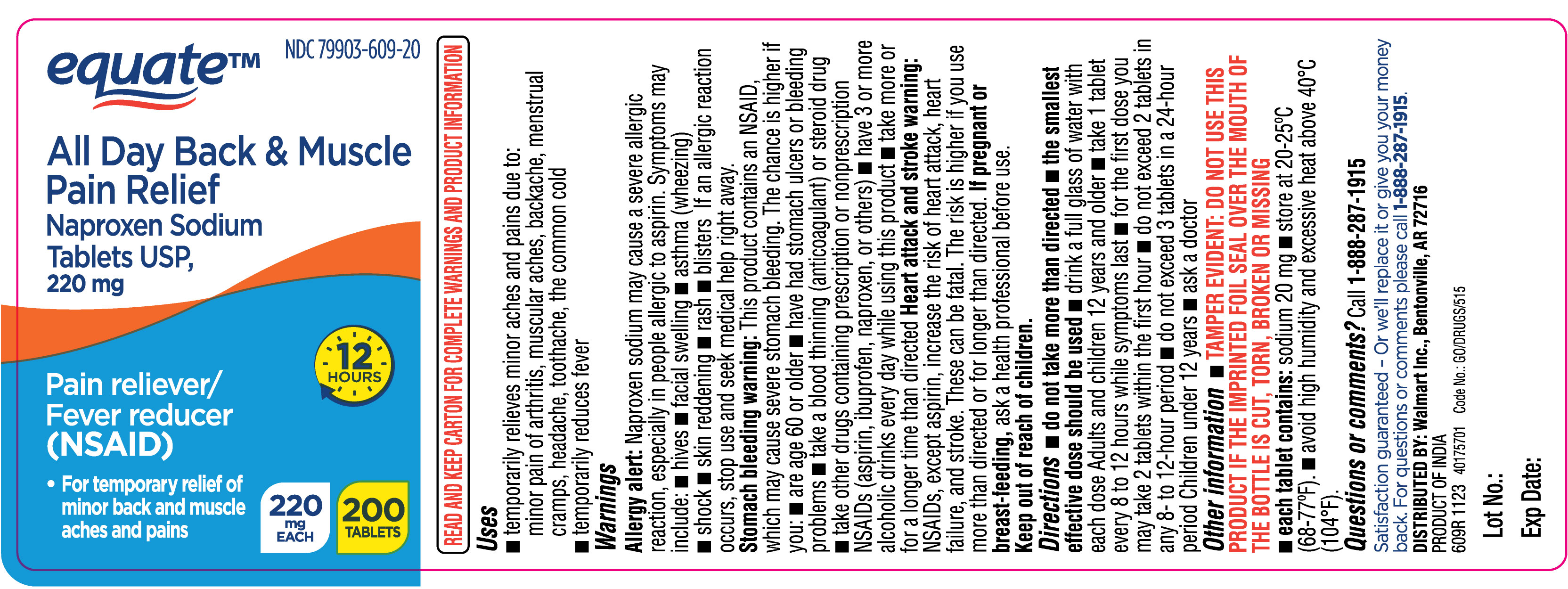 Pill image for Walmart Naproxen Sodium 220 Mg Tablets