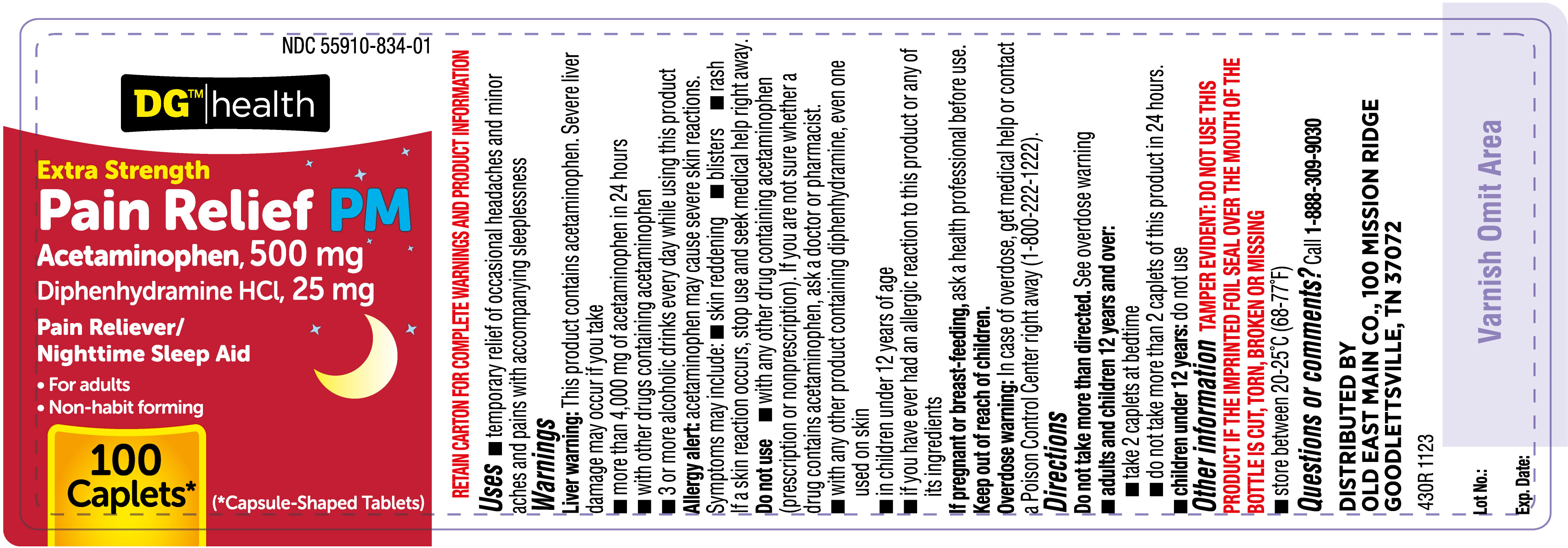 Pill image for Dollar General Acetaminophen And Diphenhydramine Hydrochloride Tablets