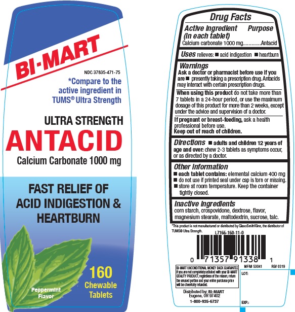Pill image for Bi-mart Ultra Strength Antacid Peppermint Chewable Tablets