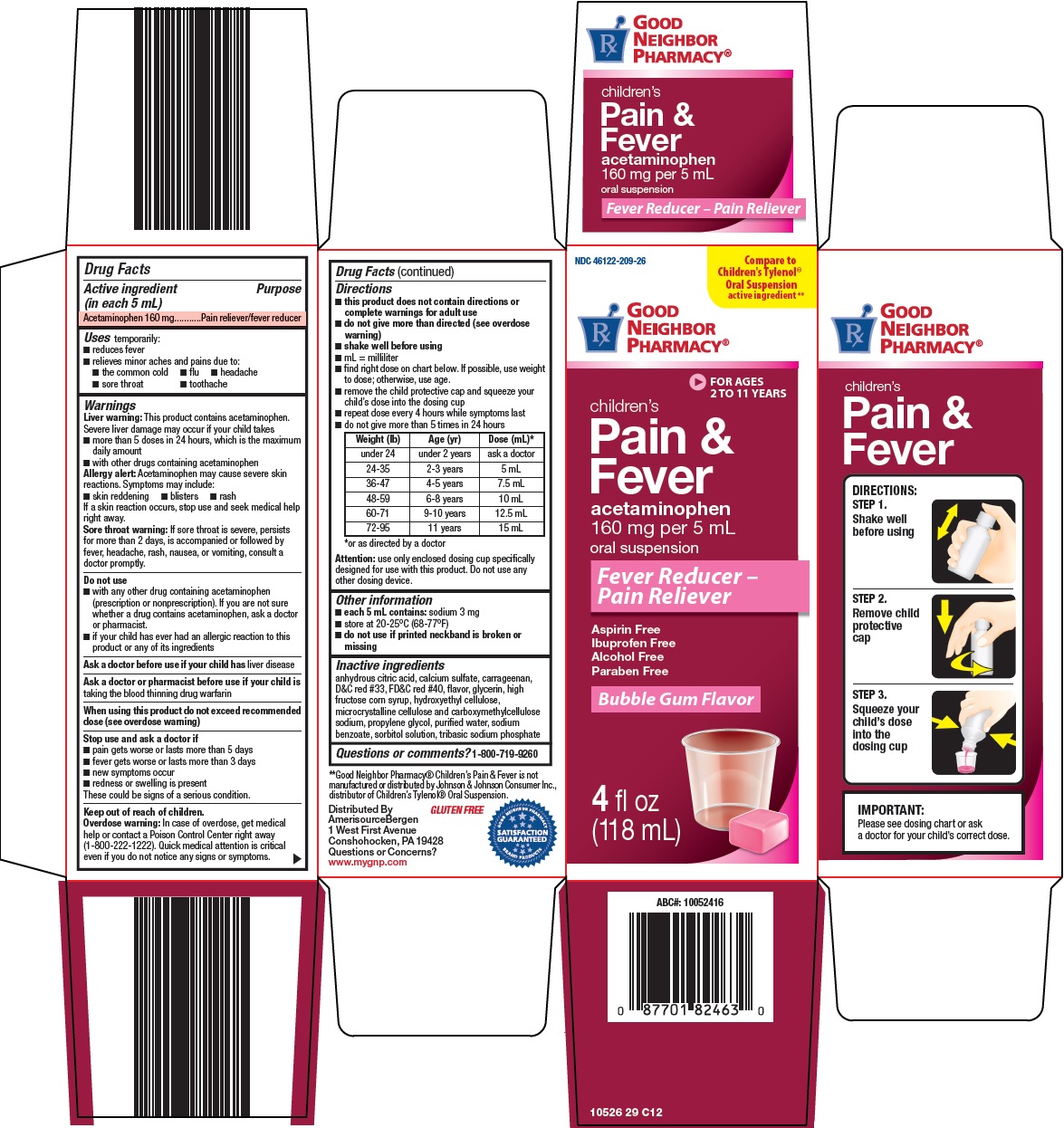 Pill image for Amerisource Bergen Children’s Pain & Fever Drug Facts