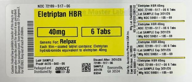 Pill image for Eletriptan Hbr