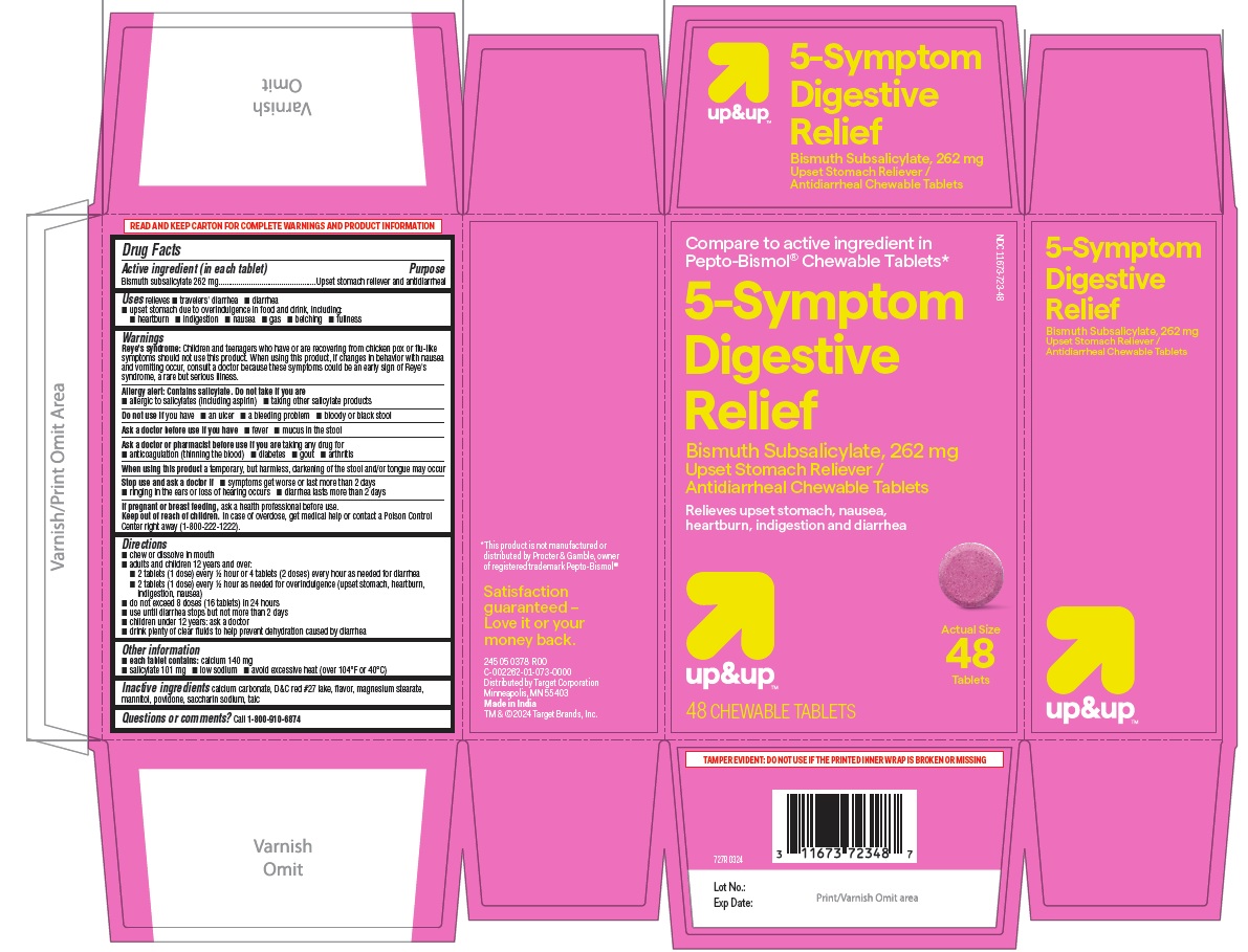 Pill image for Target Bismuth Subsalicylate Chewable Tablets 262 Mg