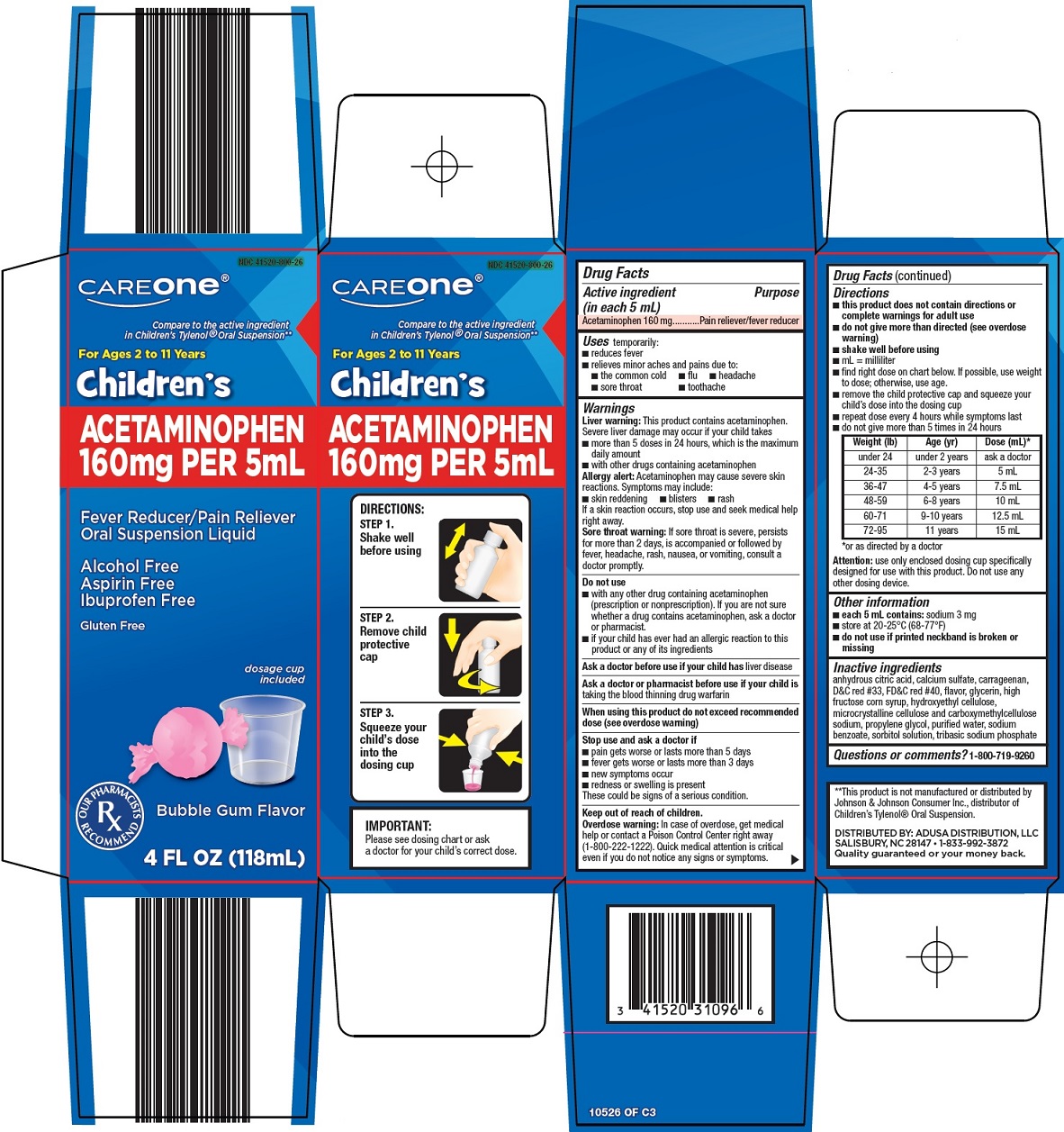 Pill image for American Sales Company Children’s Acetaminophen Drug Facts