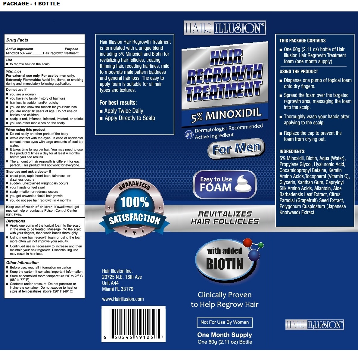 Pill image for Hair Illusion 5% Minoxidil Foam