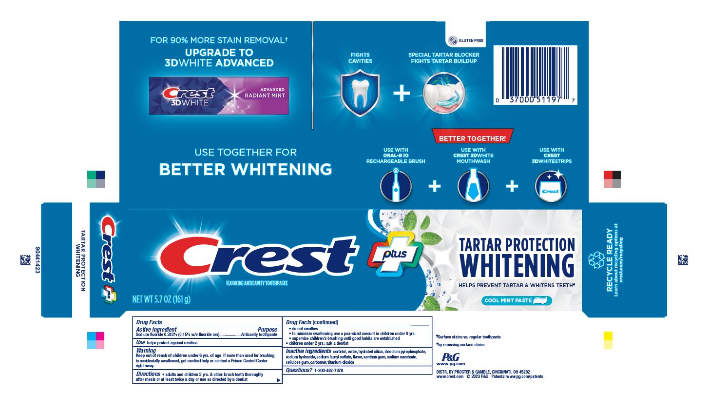Pill image for Crest Plus Tartar Protection Whitening Cool Mint Paste