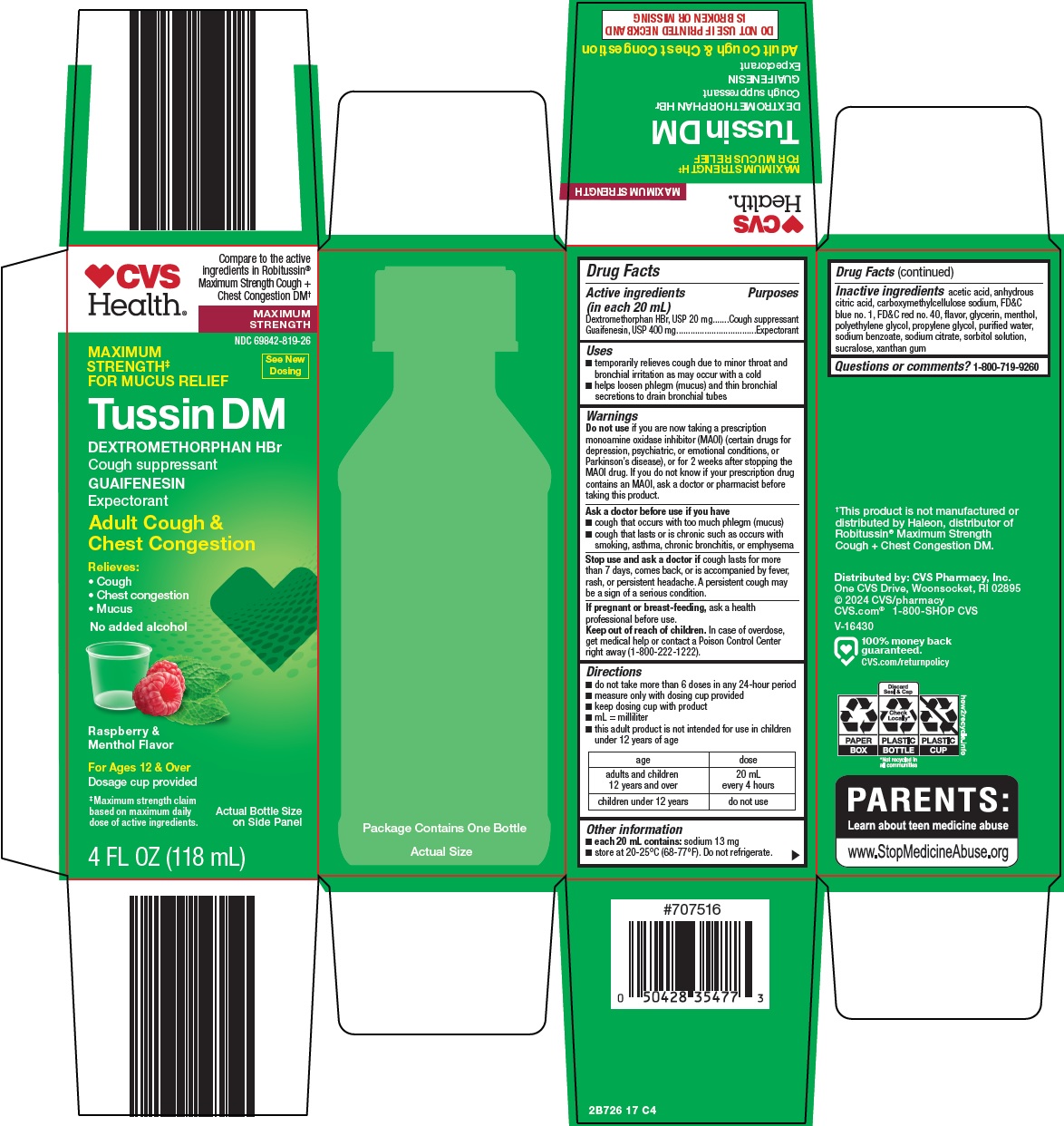 Pill image for Cvs Pharmacy, Inc. Tussin Dm Drug Facts