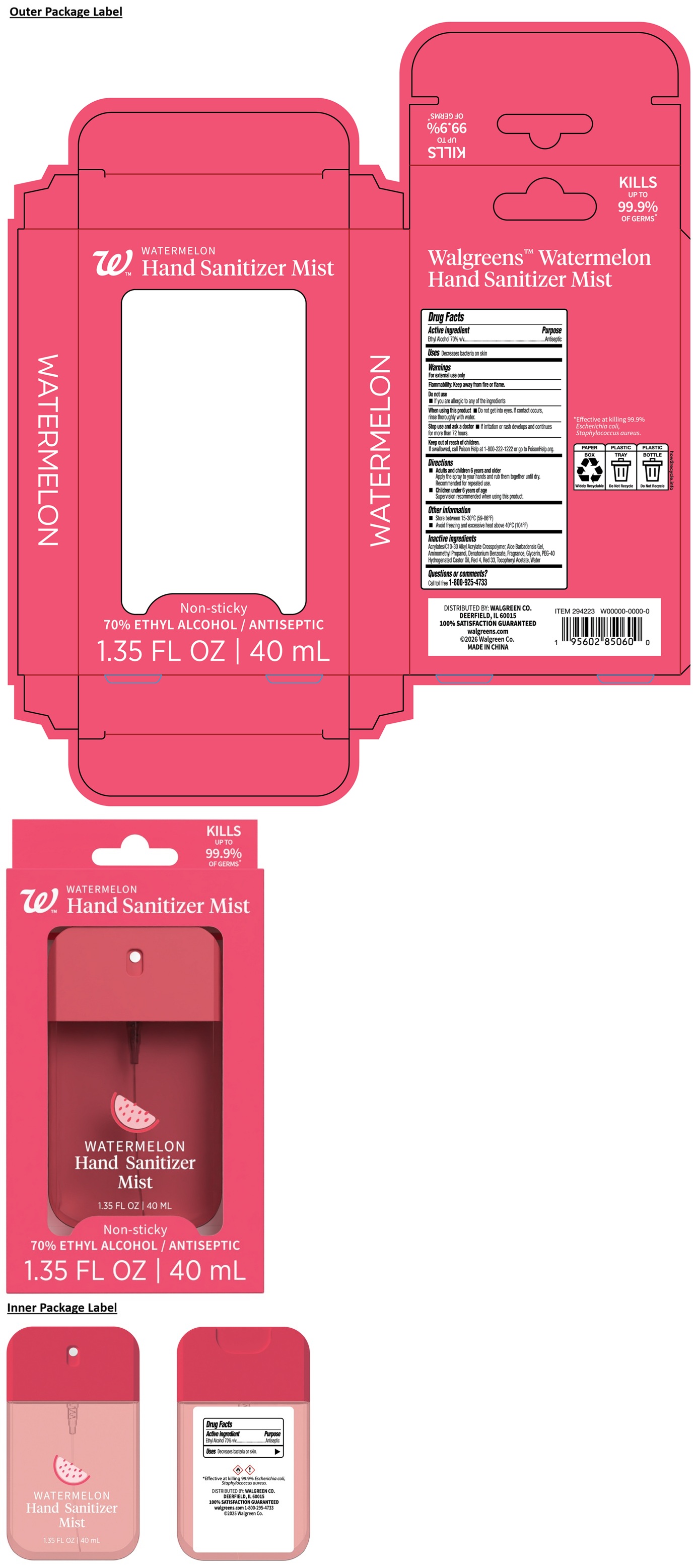 Pill image for Walgreens™ Watermelon Hand Sanitizer Mist