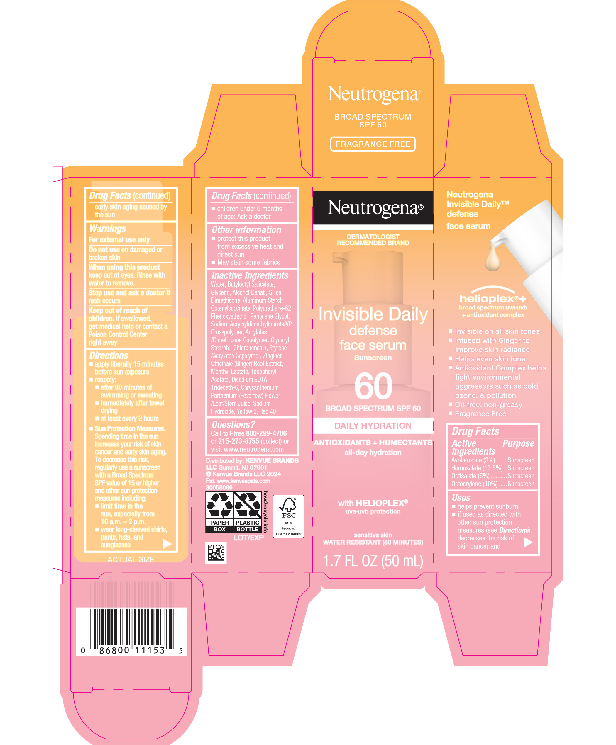 Pill image for Neutrogena Invisible Daily Defense Face Serum Sunscreen Broad Spectrum Spf 60
