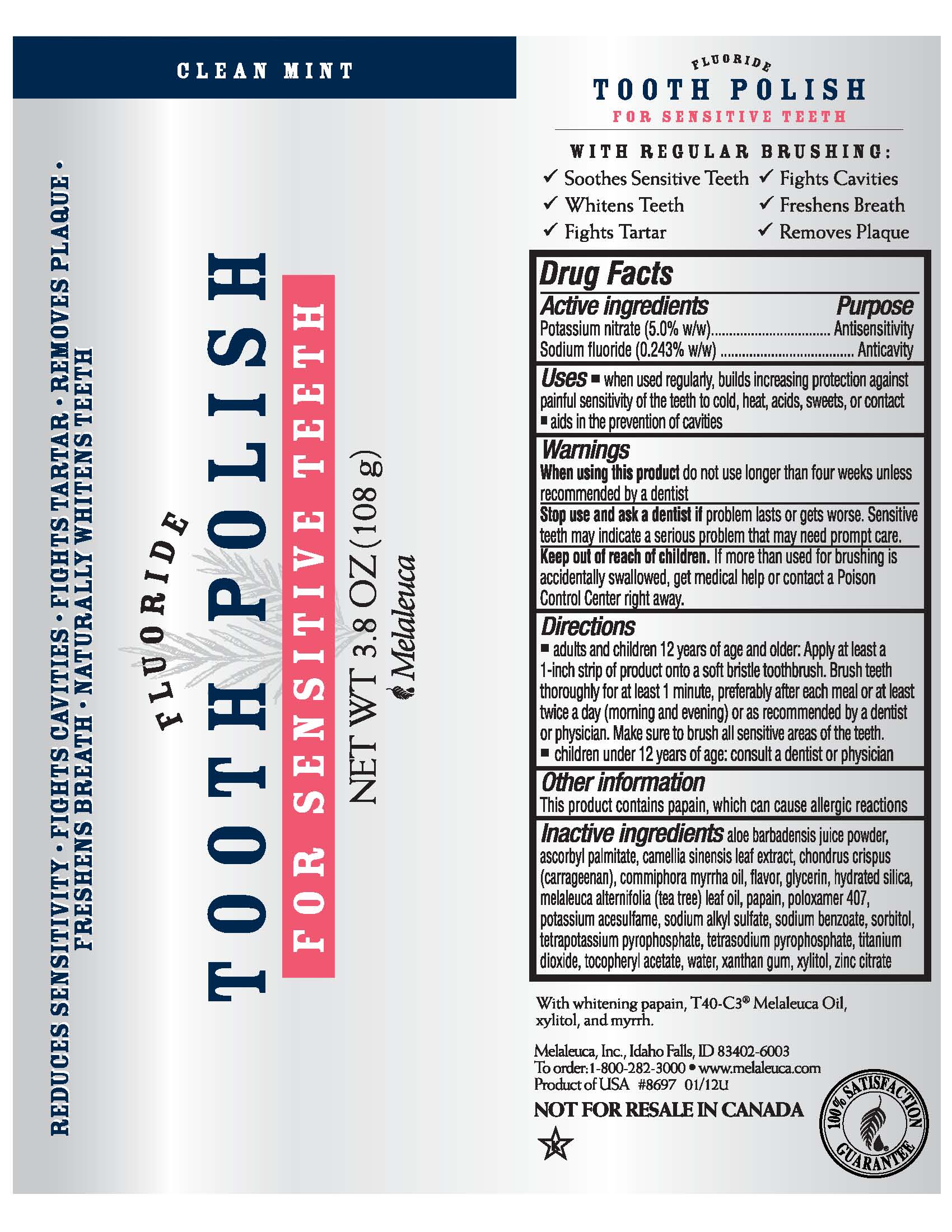 Pill image for Sensitive Fluoride Tooth Polish Content Of Label