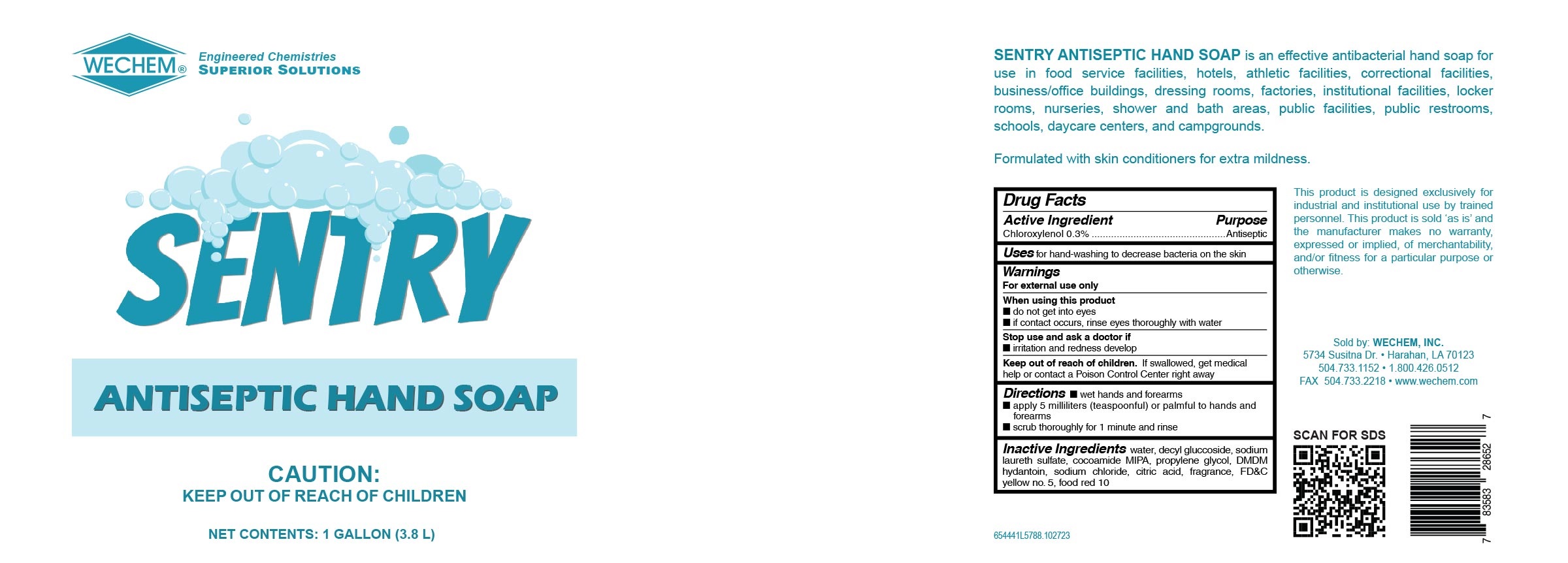 Pill image for Sentry Antiseptic Handsoap 6544 Drug Facts And Label
