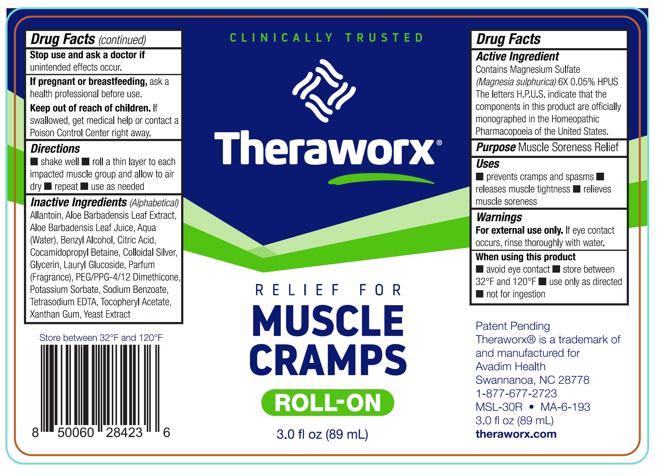 Pill image for Theraworx Relief For Muscle Cramps Roll-on