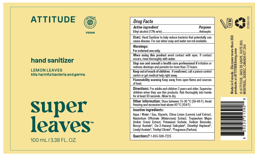 Pill image for Attitude Super Leaves Hand Sanitizer - Lemon Leaves