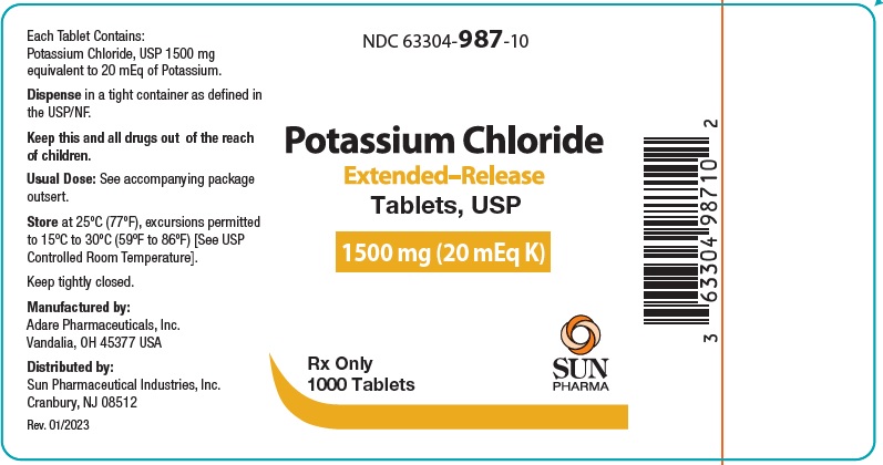 Pill image for Potassium Chloride Extended Release Tablets, Usp 20 Meq K