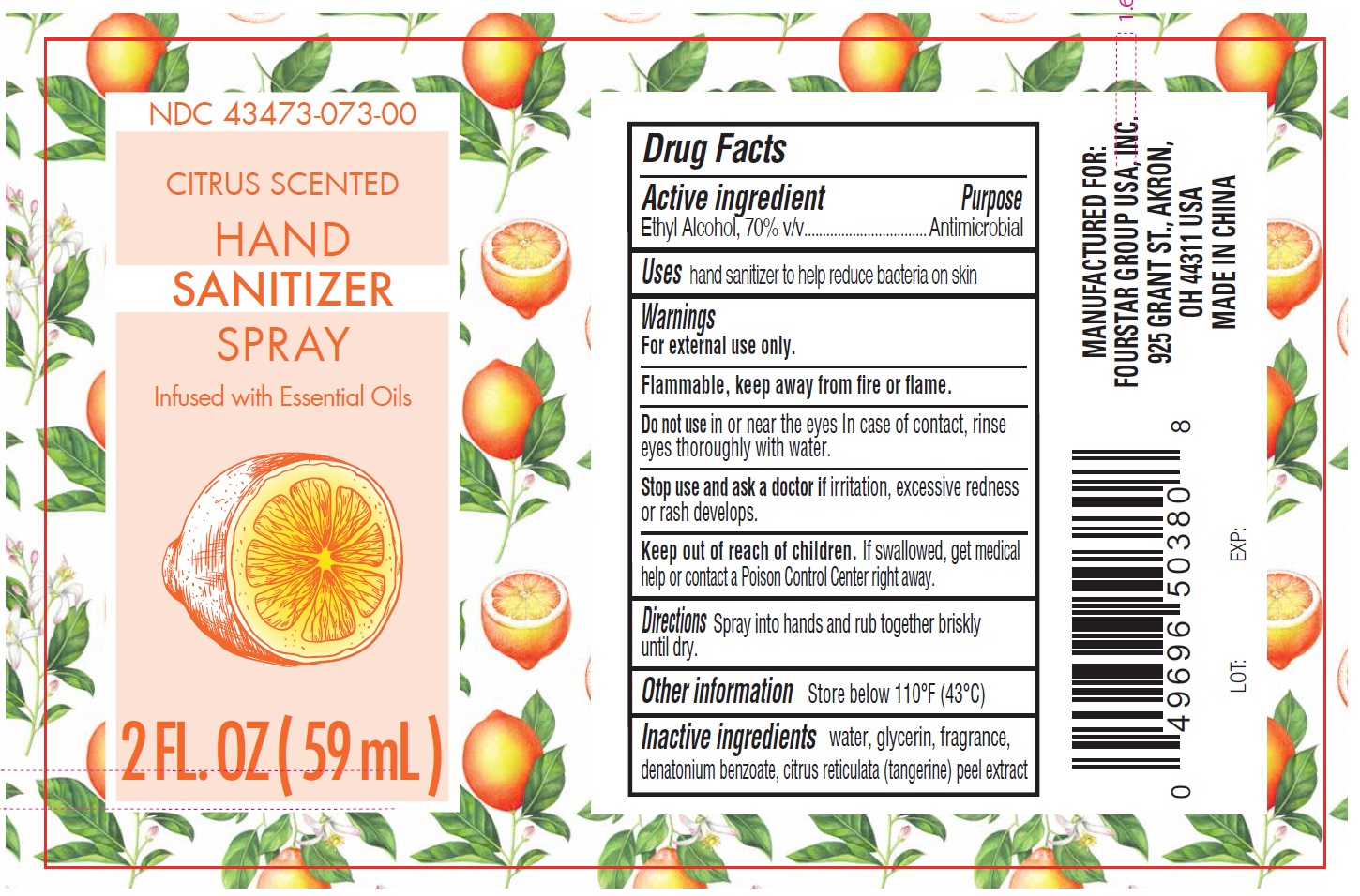 Pill image for b-pure citrus scented hand sanitizer spray
