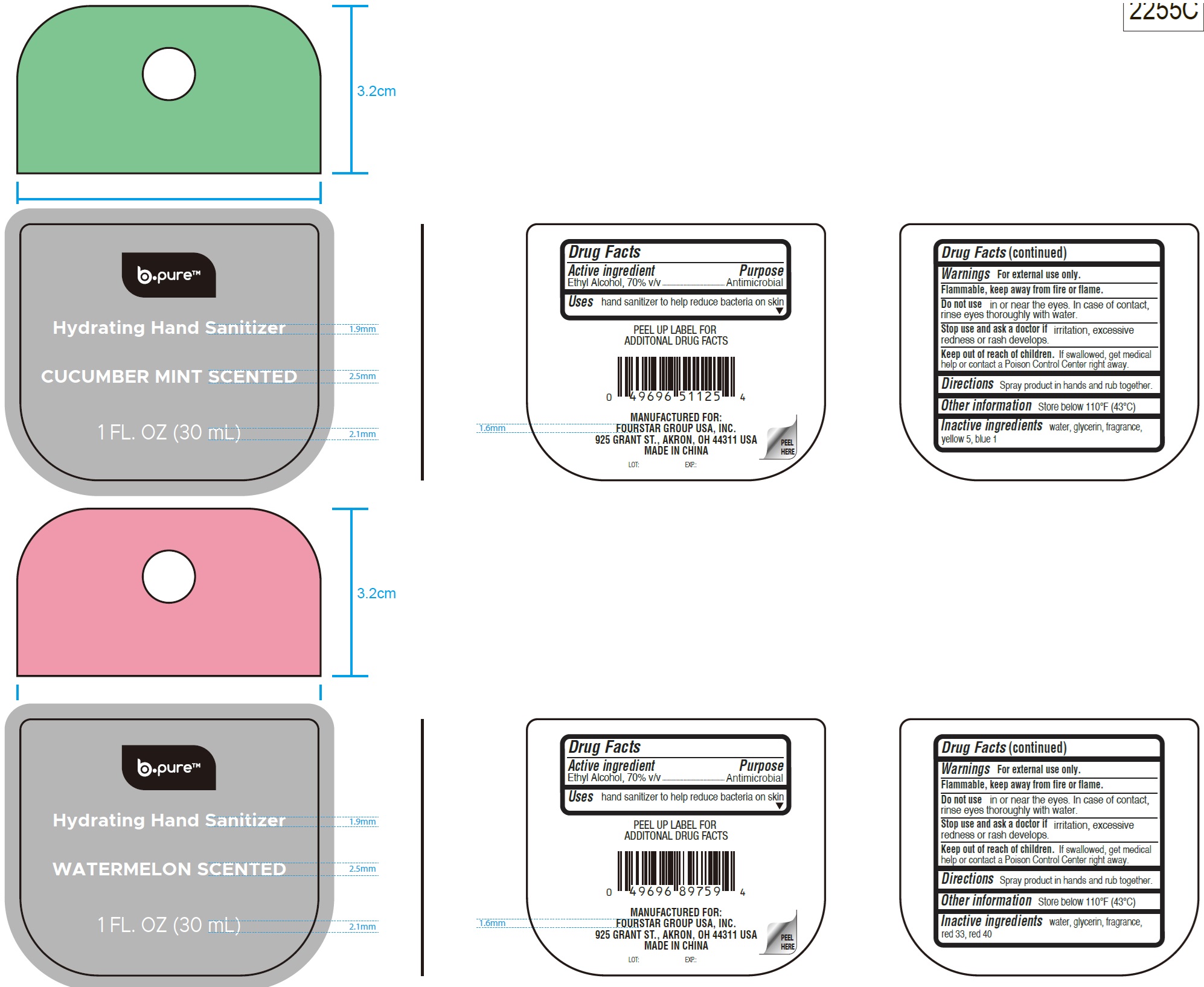 Pill image for B-pure Hydrating Hand Sanitizer Watermelon Scented