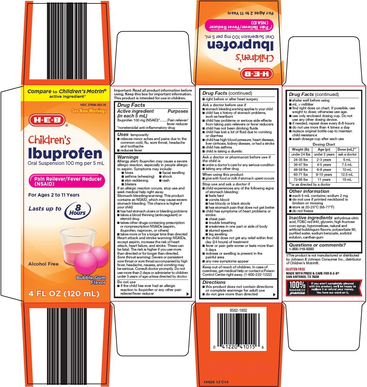 Pill image for Heb Ibuprofen Children’s Drug Facts