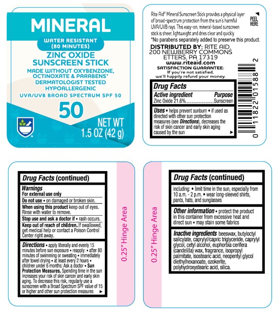 Pill image for rite aid mineral zinc oxide sunscreen stick broad spectrum spf 50