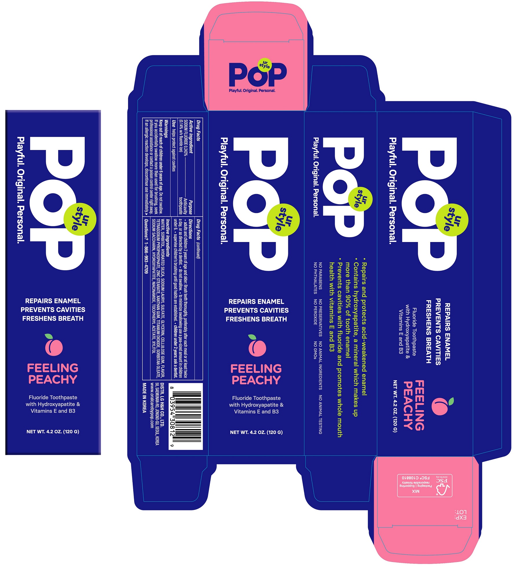 Pill image for Pop Feeling Peachy Toothpaste 120g