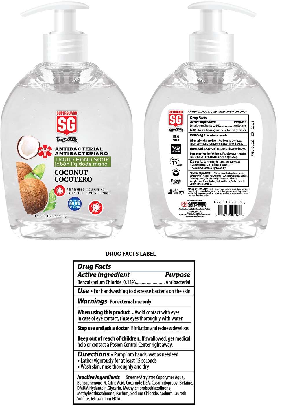 Pill image for Superguard Antibacterial Liquid Hand Soap Coconut